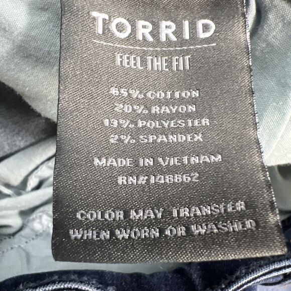 TORRID Size 14 R Mid Rise Slit Boot Blue Denim Jeans Super Soft - Picture 7 of 12